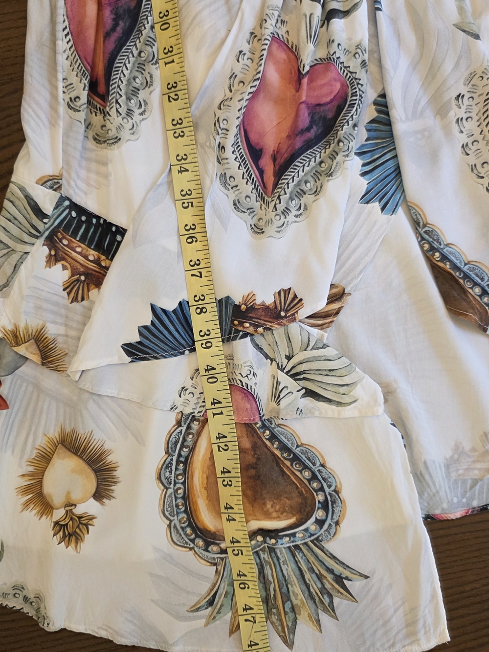 Lez a Lez Tropical Cutout Midi Dress asymmetrical Boho Chic Resort Short Sleeve - Picture 8 of 9